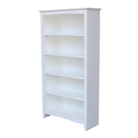 INTERNATIONAL CONCEPTS Shaker Bookcase, 60"H, White SH08-3226A